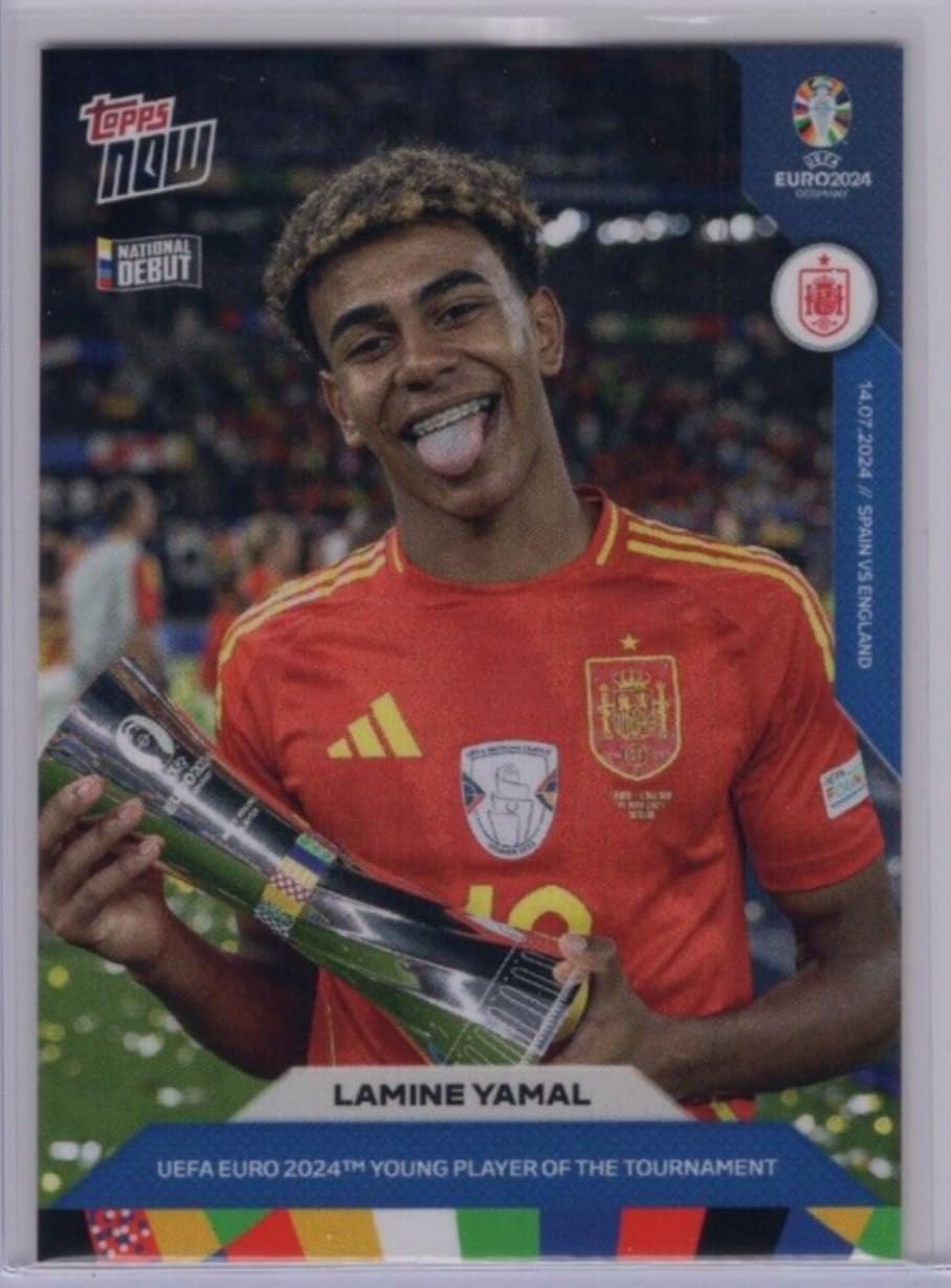2024 Topps Now Lamine Yamal #062 Young Player of Tournament Rookie RC Soccer Card