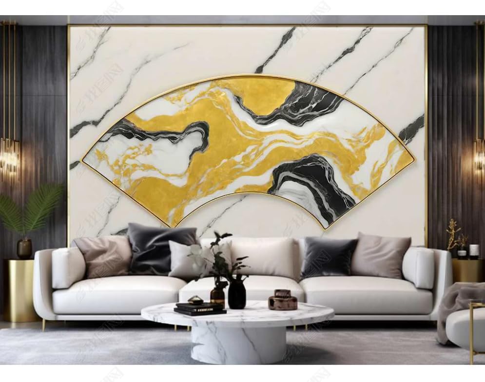 Papier peint panoramique salon et chambre Sands Fan Art tableau mural marbre moderne 150x105cm