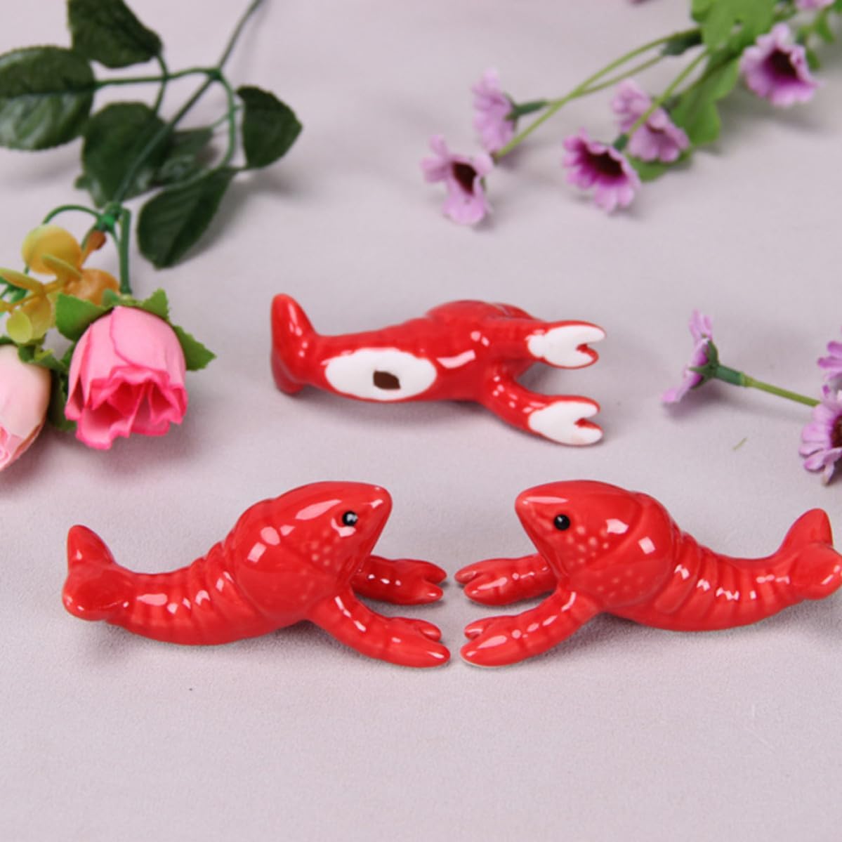4pcs Ceramic Chopstick Rest Animal Shape Table Decoration for Dining
