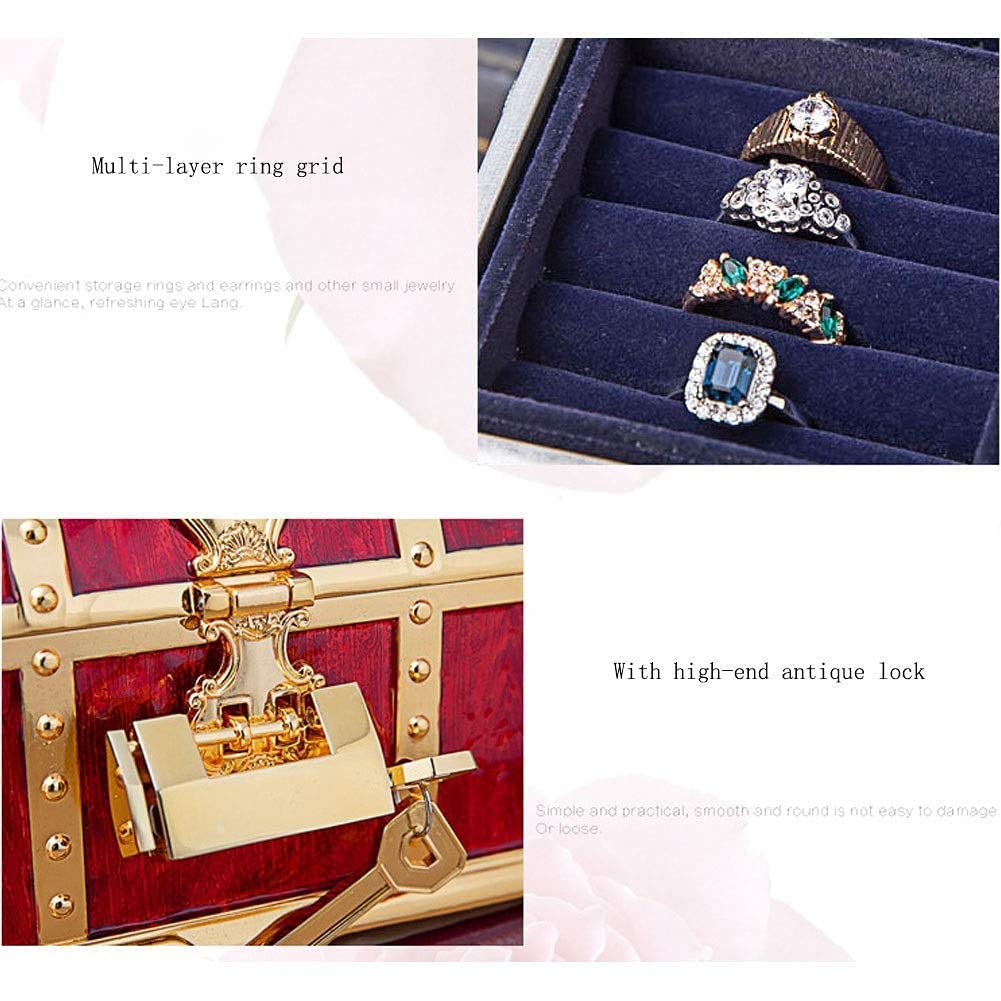 Schmuckschatulle, Schmuckkästchen, Mini-Kreativ-Schmuckkästchen, Organizer-Stil, Vintage-Piraten-Sammelbox, Aufbewahrungsbox für Schmuck, einfach und tragbar Beauty Comes