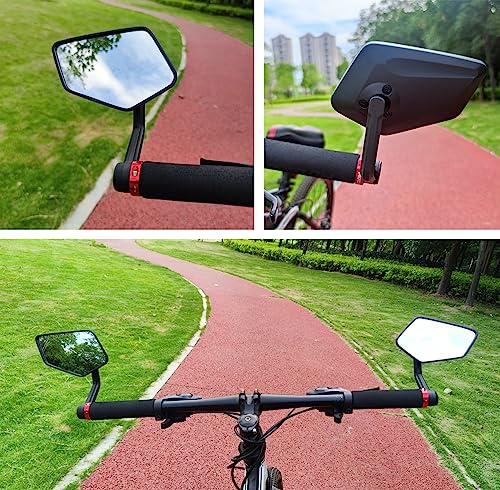 New Bar End Bike Mirror, Aplstow Hd Automotive Grade Glass Lens E-Bike Mirrors, Scratch Resistant, Safe Bicycle Rearview Mirrors (A Pair) #TOP5