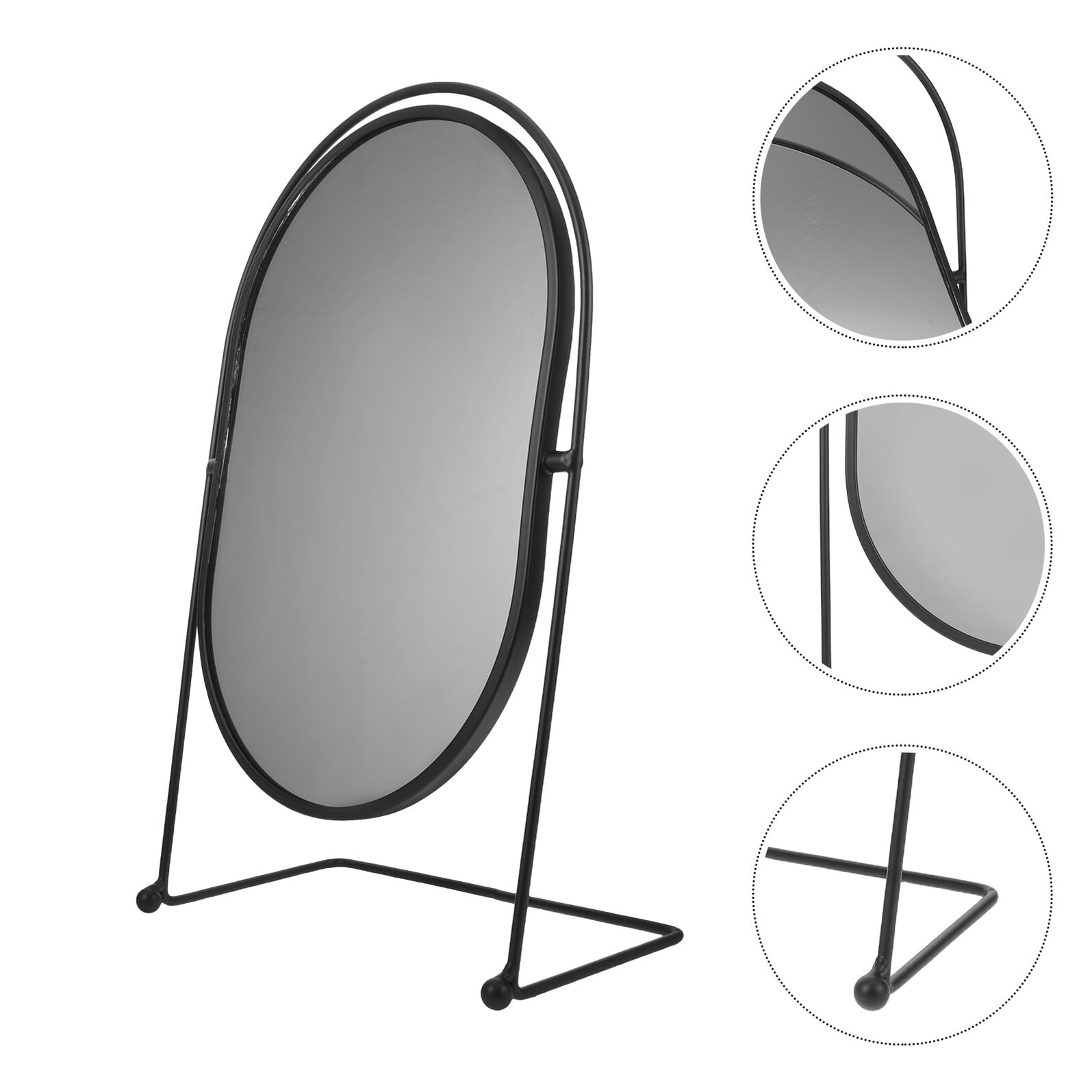 TOPBATHY Espejo de Maquillaje Ovalado Giratorio Grande con Soporte Metálico Espejo de Tocador HD para Dormitorio y Escritorio para Niñas y Estudiantes Adecuado para Maquillaje y Cuidado