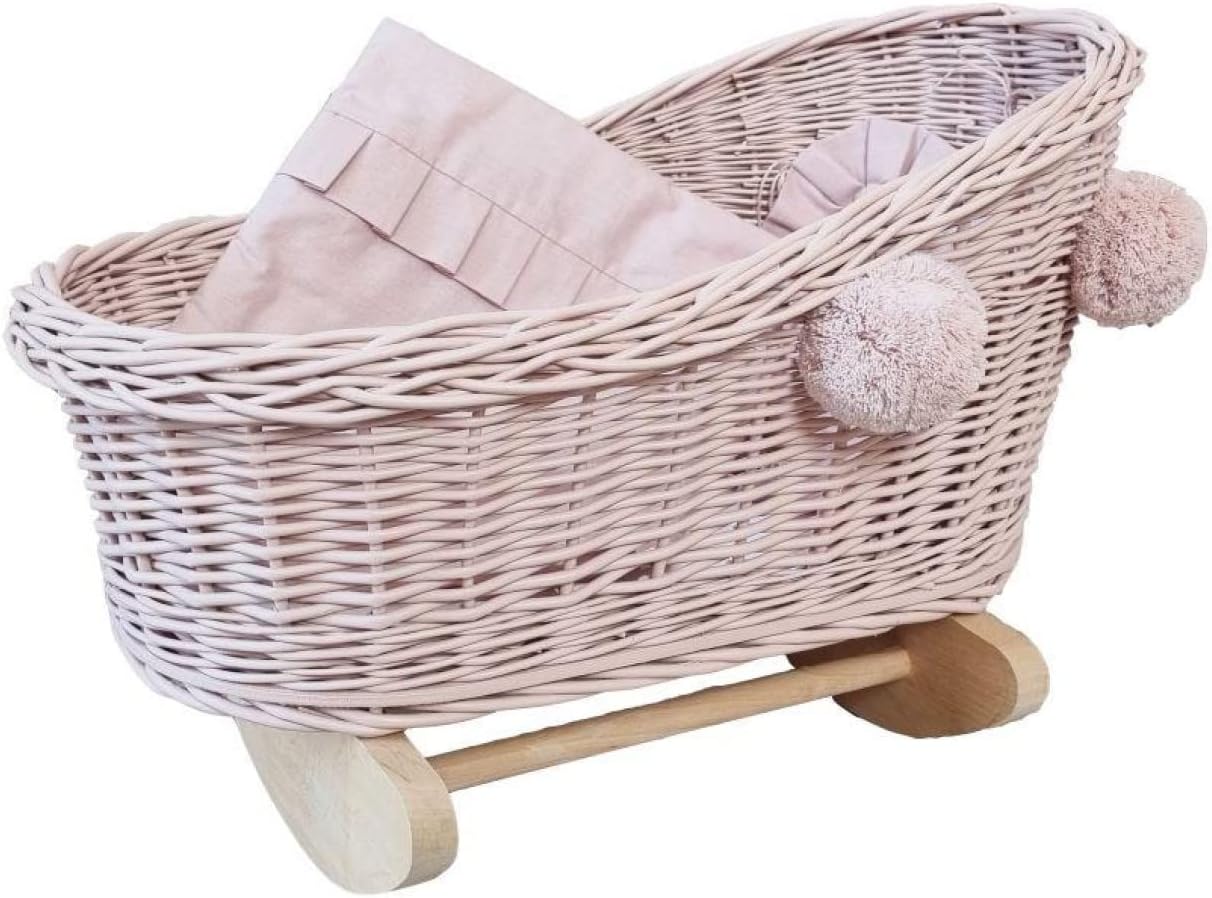 Amazon.com: Wiklibox Rattan Rocking Doll Cradle - Premium Rattan ...