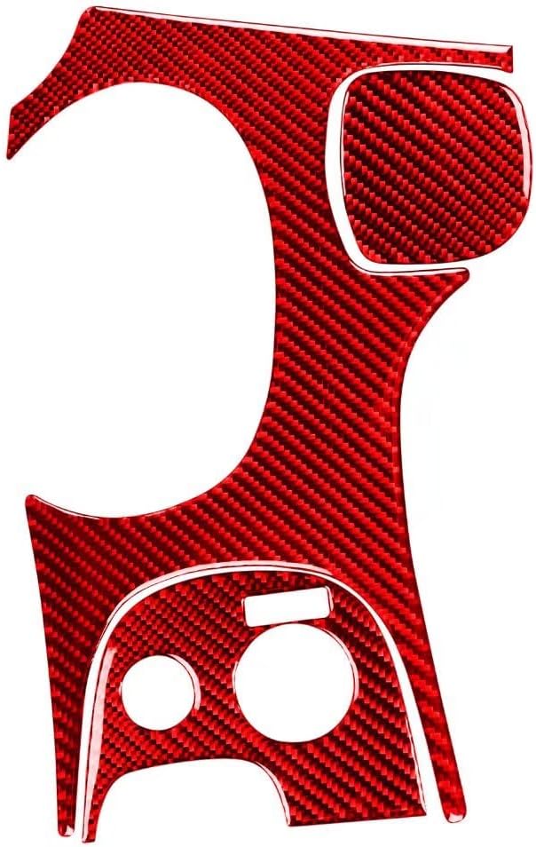 Real Carbon Fiber Car Accessories Gear Shift Central Console with Traction Control Set Cover Trim Compatible with Chevrolet Corvette C5 1998-2004 Red