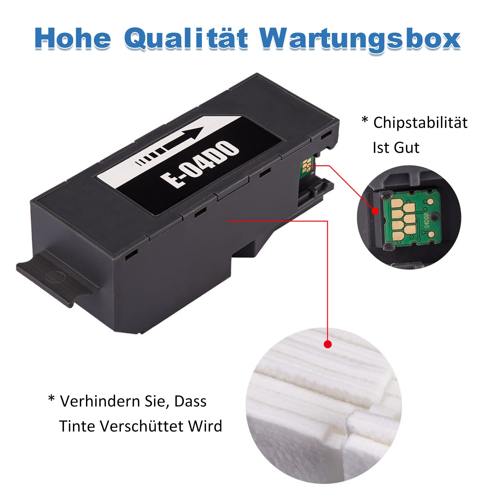 E-04D0 Scatola di manutenzione T04D0 C13T04D000 Maintenance Box Compatibile per ET-7700 ET-7750 L7188 / ET 7700 ET 7750 Stampanti, 2-Pack