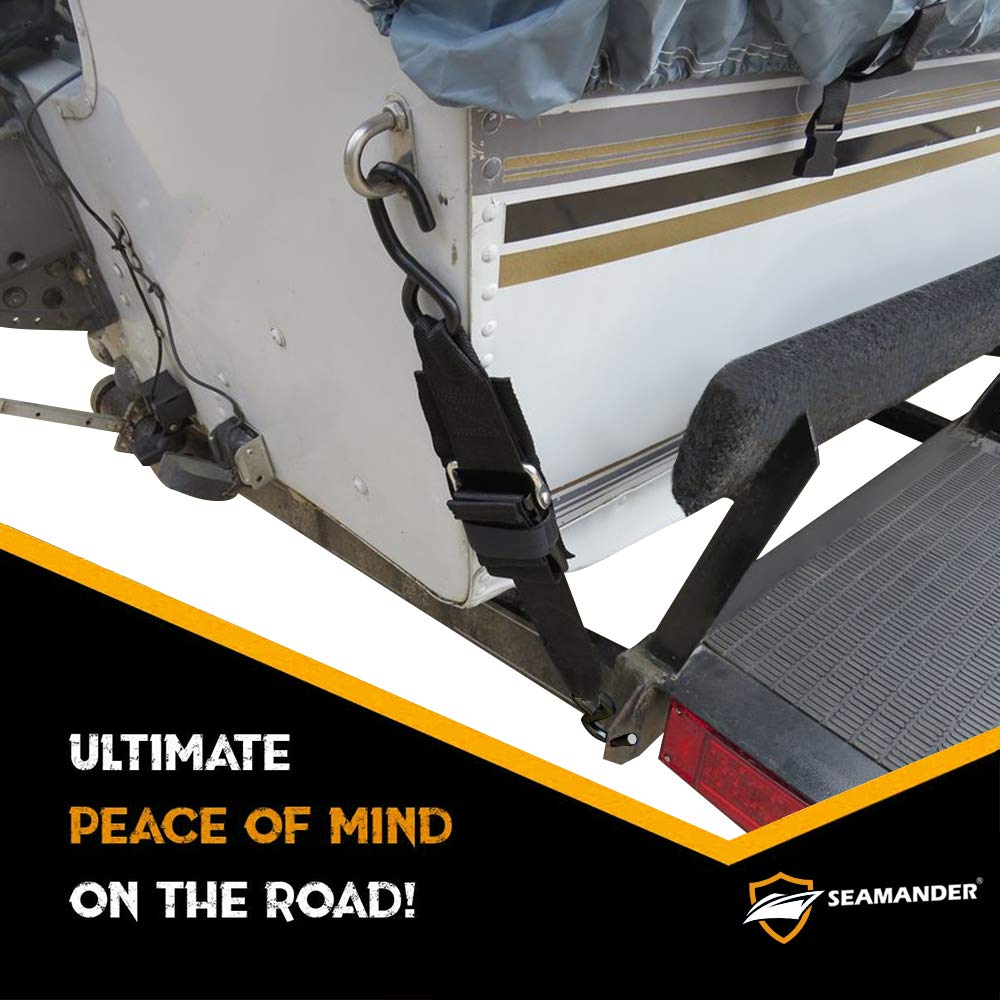 Seamander Marine Boat Trailer 2 inch Trailer Transom TieDown Straps (Black, 2Piece) Buy