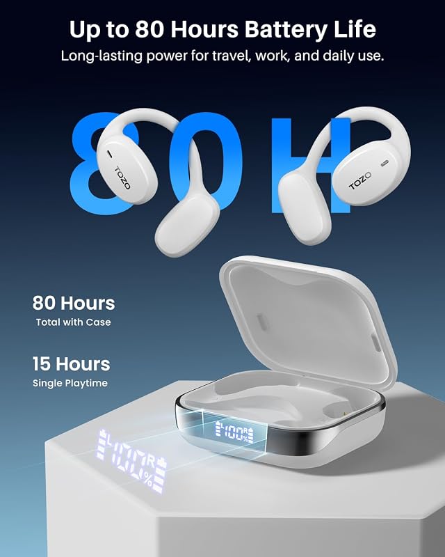 TOZO Real-Time AI Translation Earbuds, 80H Playtime Translator Ear Buds image 4