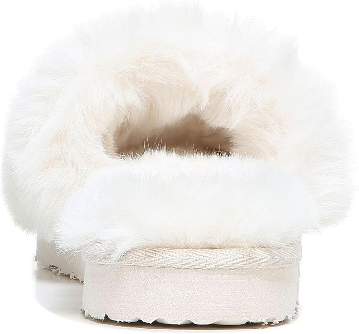 Sam Edelman Womens Jinnie Faux Fur Slip On Slide Slippers White 6 Medium (B,M), Ivory Faux Fur, 6 US, Ivory Faux Fur, 4 UK