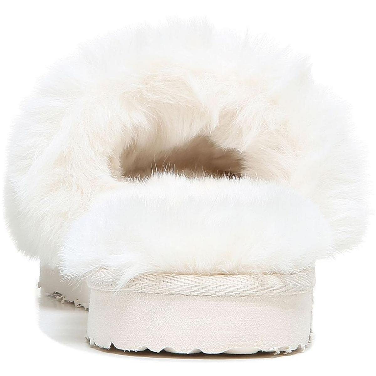 Sam Edelman Womens Jinnie Faux Fur Slip On Slide Slippers White 6 Medium (B,M), Ivory Faux Fur, 6 US
