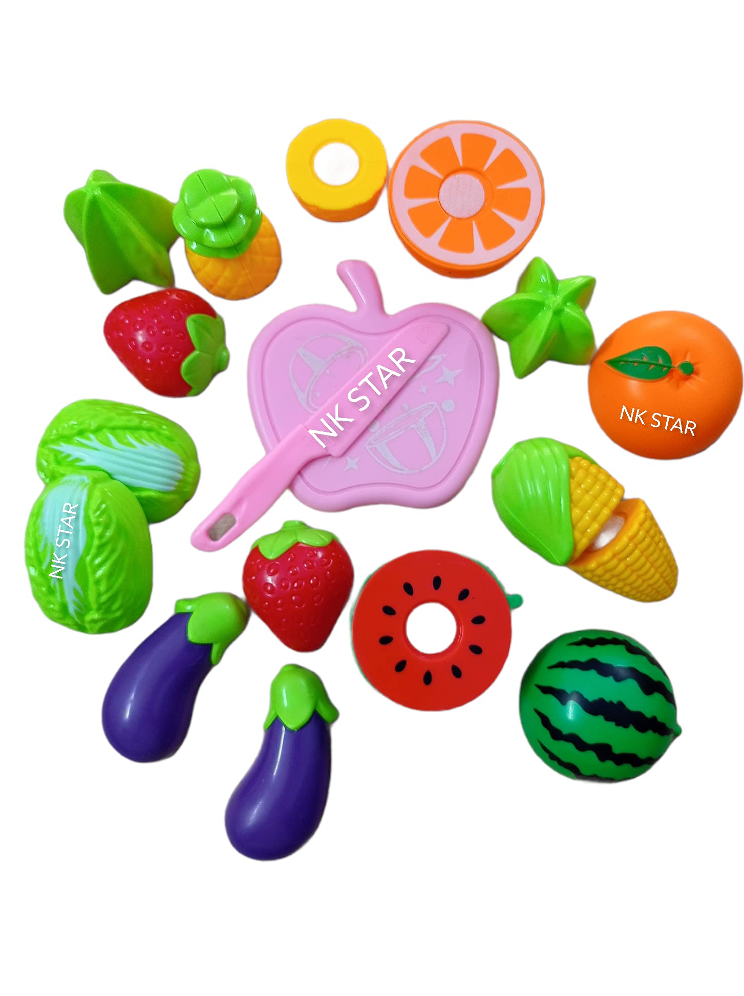 NK STAR Cutting Play Kitchen Toy with Fruits, Vegetables Plate and Cutting-Board for Kids Plastic ( Set of 8 ) ( Multicolor ) (B08VD42FX1) Amazon Price History, Amazon Price Tracker