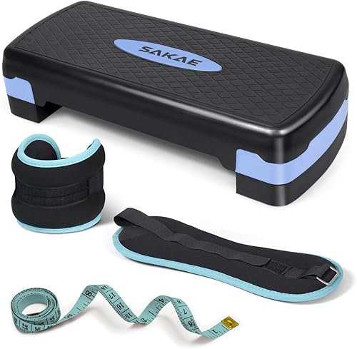 Vista 14 de Juego de pasos aeróbicos de altura ajustable, múltiples opciones de paquete con mancuernas, pesas rusas, reductor de cintura, pesas de tobillo