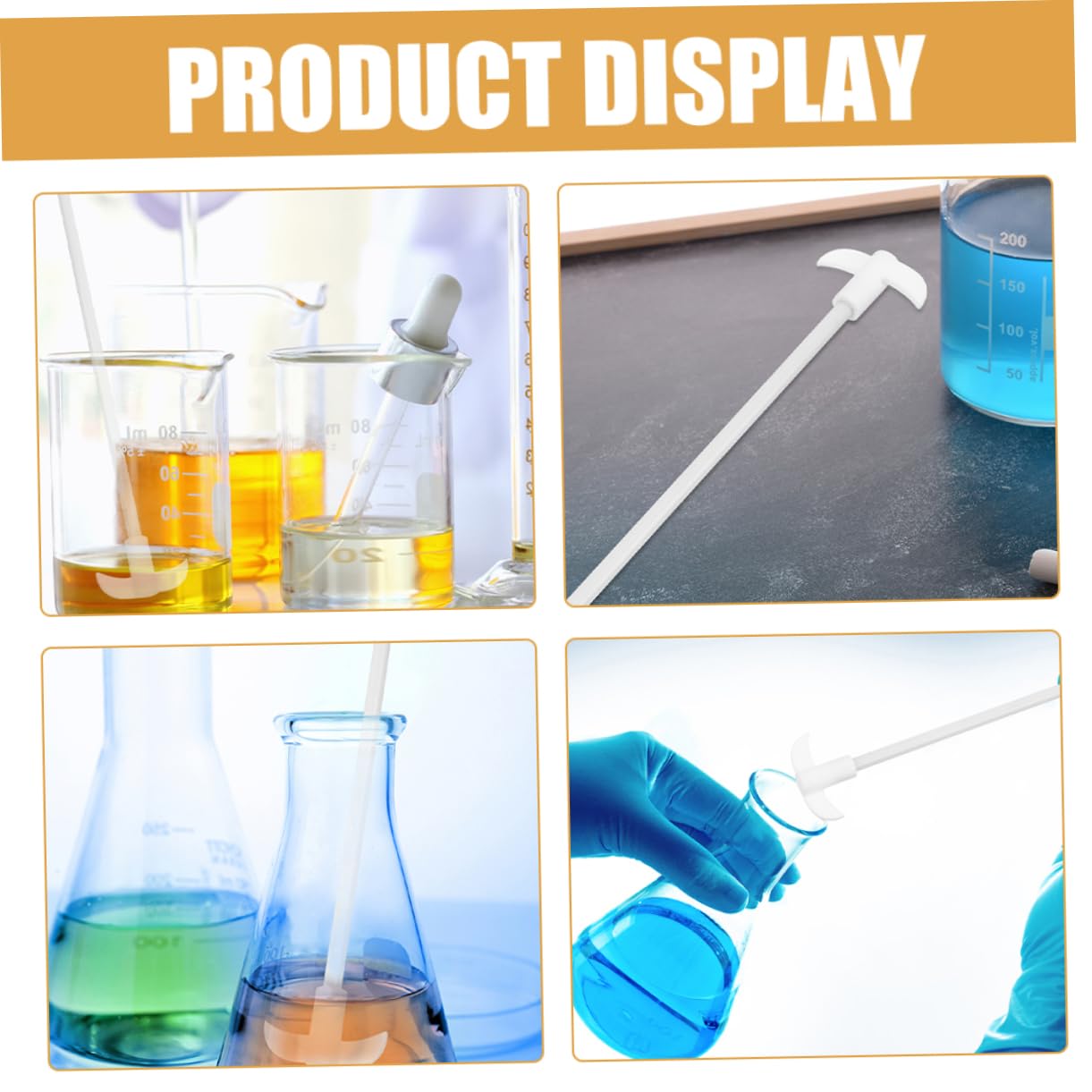 OSOLADY Stirrer Rod Practical Mixer Rod Mixing Stirring Rod PTFE Stir Rod White PTFE