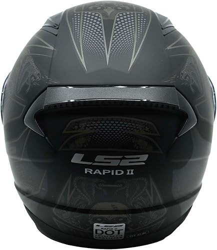 Miniatura 5 de LS2 Helmets Rapid II - Casco integral de motocicleta (Cripta negro mate - L)