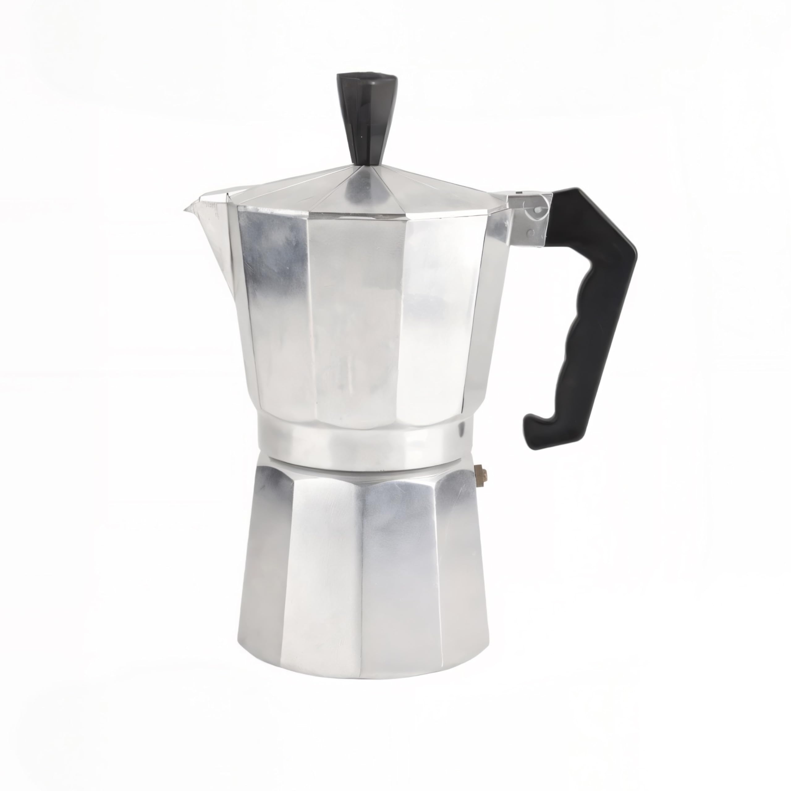 Stovetop Espresso Maker with Artistic Designs for Rich Moka Coffee, Aluminum Octagonal Brewer for Gas or Electric Stovetops (Blue)