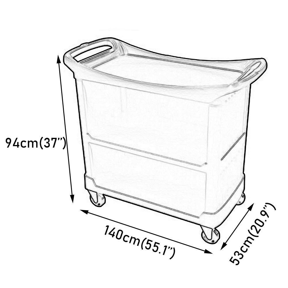 Chariots Mobiles, Camions À La Main de Rangement de Cuisine, 3Ux de Restauration de L'Hôtel Chariot de Nettoyage En Plastique Chariot de Collection Pour Restaurants, Capacité de Charge de 150Kg