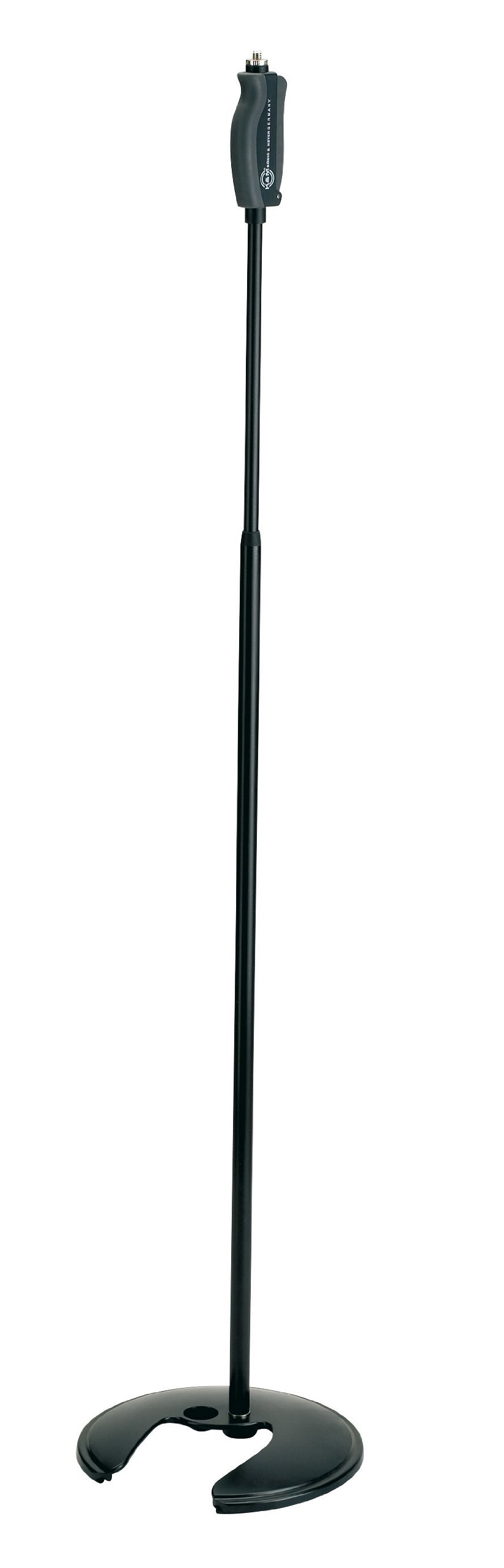 K & M One-Hand Mic Stand - Stackable Round Base
