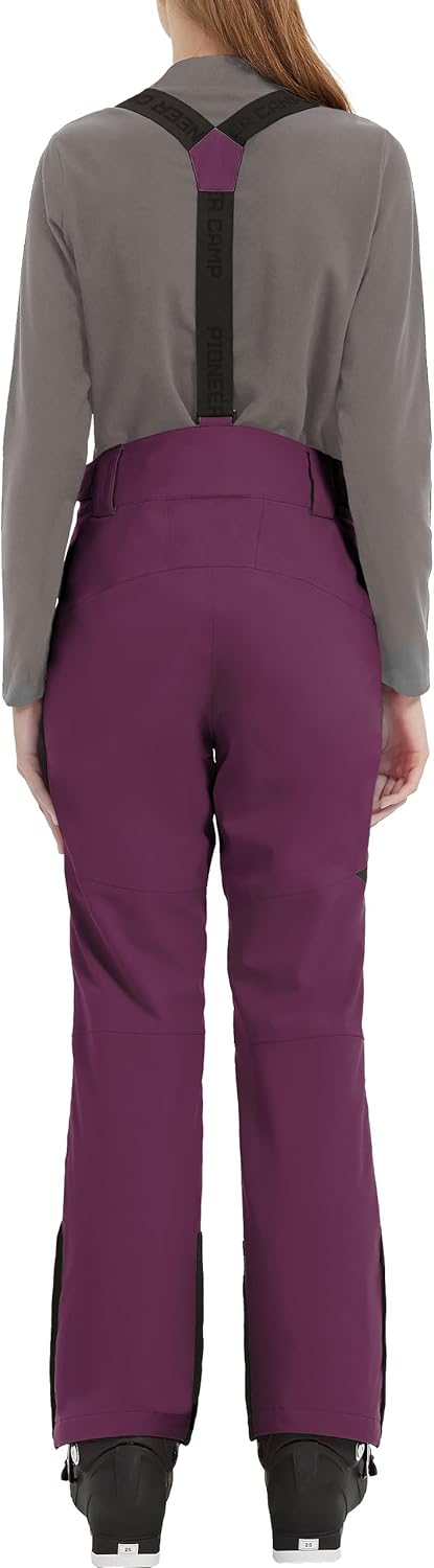 Pioneer Camp Women's Snow Pants Ski Bibs Waterproof Insulated Snowboard Overalls Winter Cargo Hiking Pants with Suspenders - Image 2