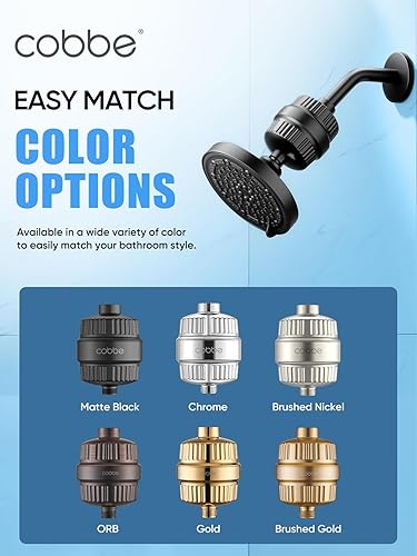 Miniatura 8 de Cobbe Filtro de ducha HD HEAVY DUTY de alto rendimiento, paquete de 2  Filtro de cabezal de ducha 99% de eliminación para agua dura, metales