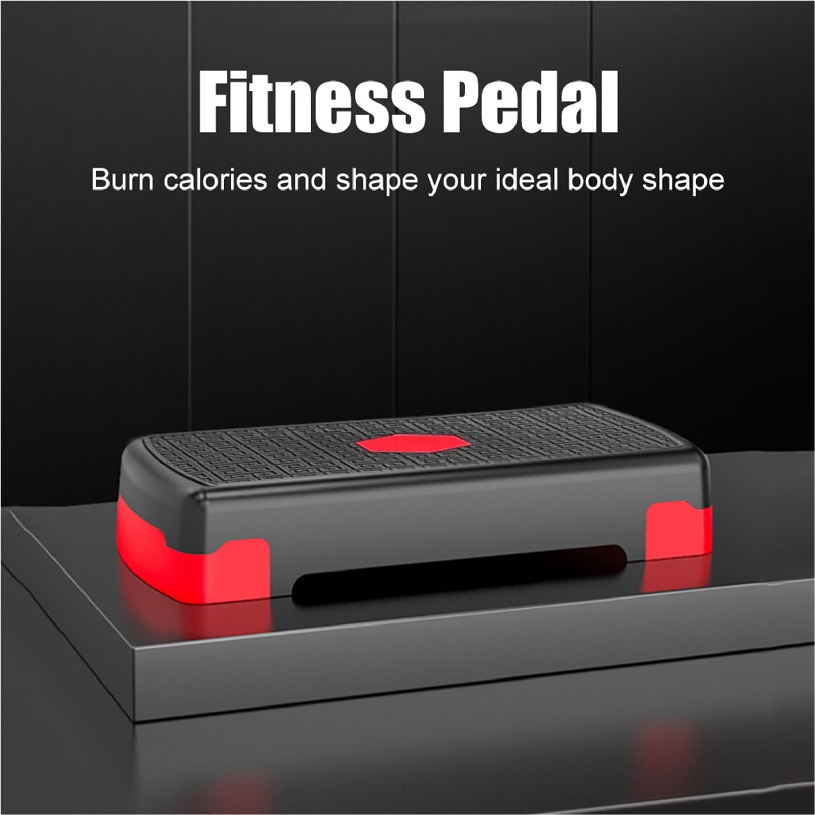 Aerobic Exercise Step Platform Pedal de ejercicio for gimnasio, ejercitador Cardio ajustable, antideslizante, estable, equipo Fitness portátil con soporte carga 200KG