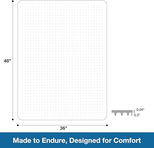 Miniatura 2 de Tapete para silla para alfombra, 36 x 48 pulgadas, tapete para silla de escritorio para suelos alfombrados, tapete de vinilo de oficina