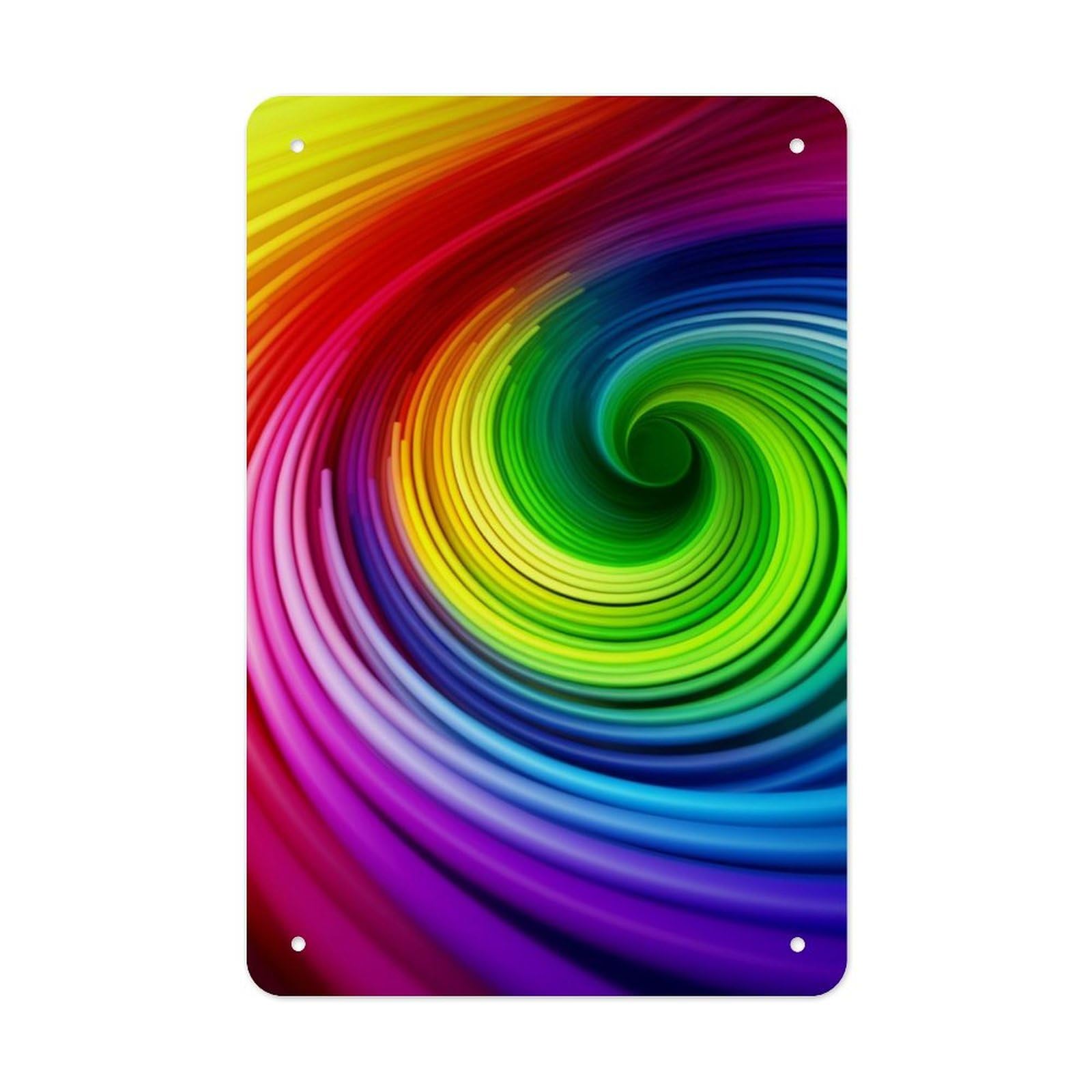 QMNLKH Rainbow Spiral Plaques for Wall Decor, Personalized Metal Tin Sign for Home, Multifunctional Poster for Office, Fashion Painting for Hallway, Wall Art Pictures, 7.9x11.8Inch