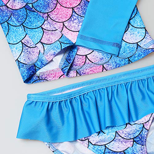 Image of QPANCY Girls Rash Guard Swimwear Swimsuit Bathing Suits UPF 50+ Sun Protection