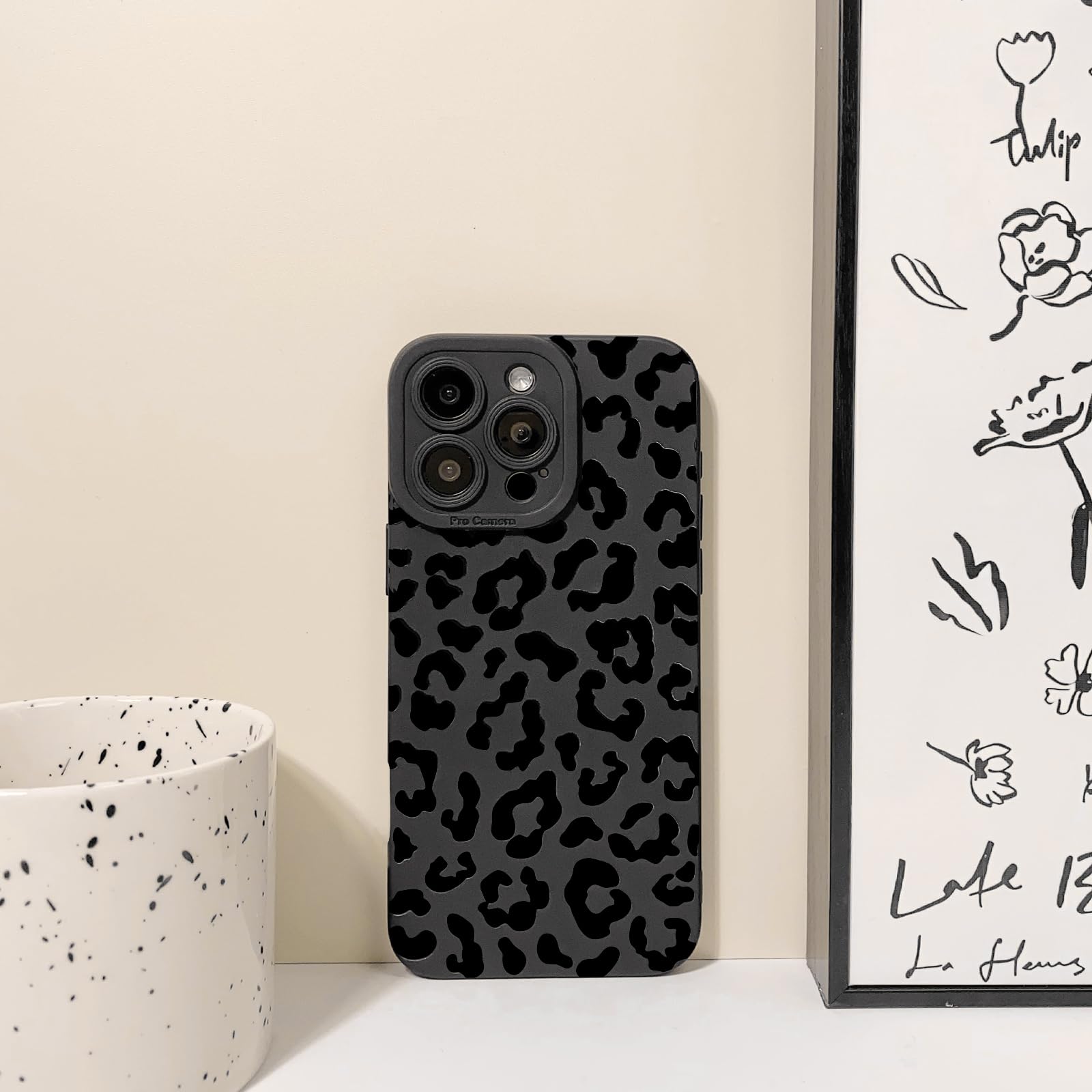 Newseego IPhone 16 Pro Max Hülle – Leopardenmuster, TPU, Stoßfest, 6,9 Zoll, Mit Erhöhtem Rand
