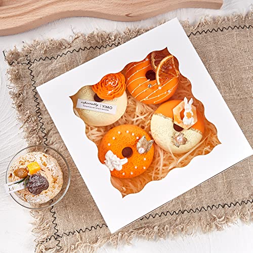 Kucoele 30Pcs 8 X 8 X 2.5 Inches White Bakery Boxes With Window, Cookie Boxes Treat Boxes Pastry Boxes For Chocolate Strawberries, Donuts, Cupcakes, Muffins And Pie #TOP5