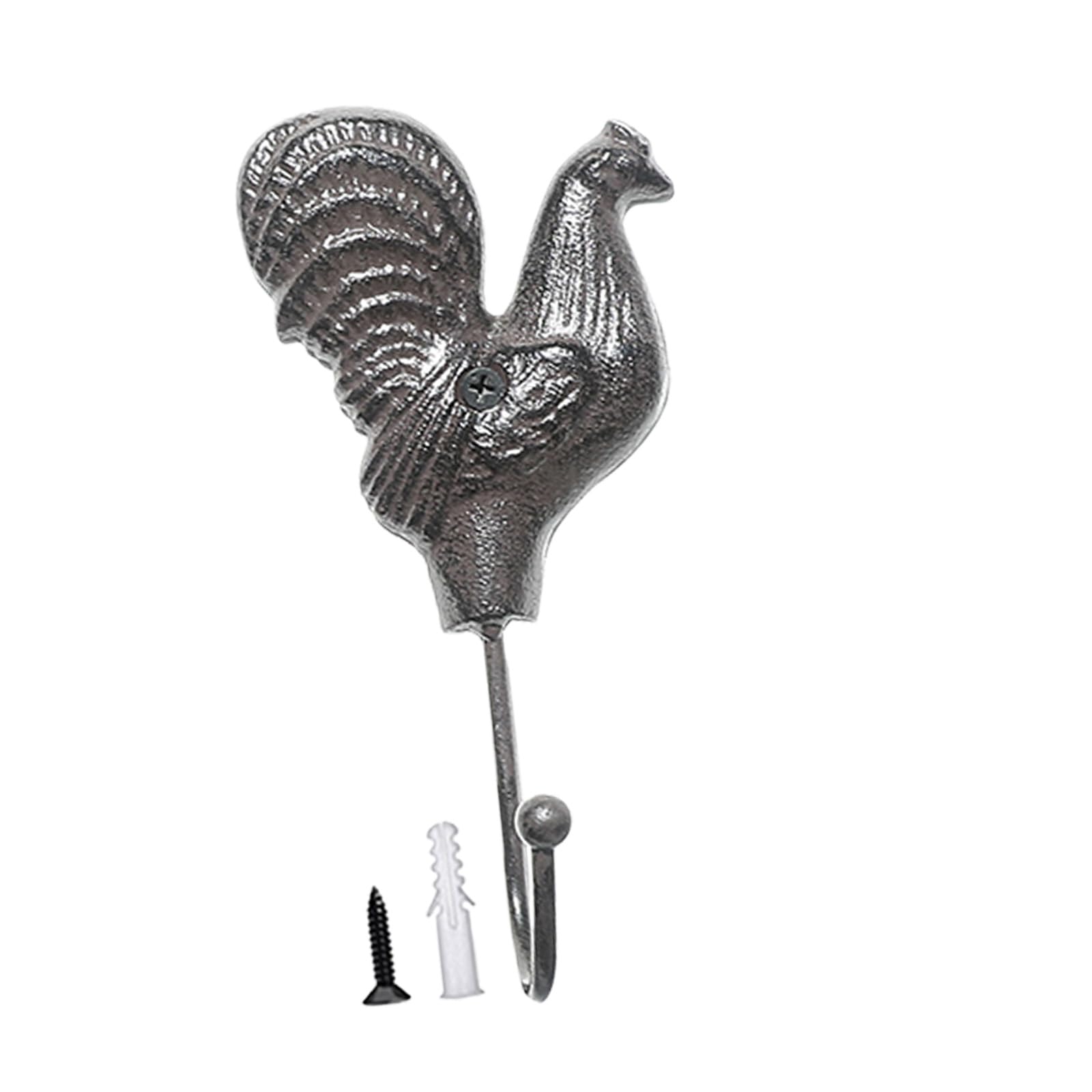 Kaeltsyn Hen Iron Chicken Wall Hook For Keys Hats And Coat Chicken Shaped Hanger For Kitc Or Entryway Organization Rooster Pair