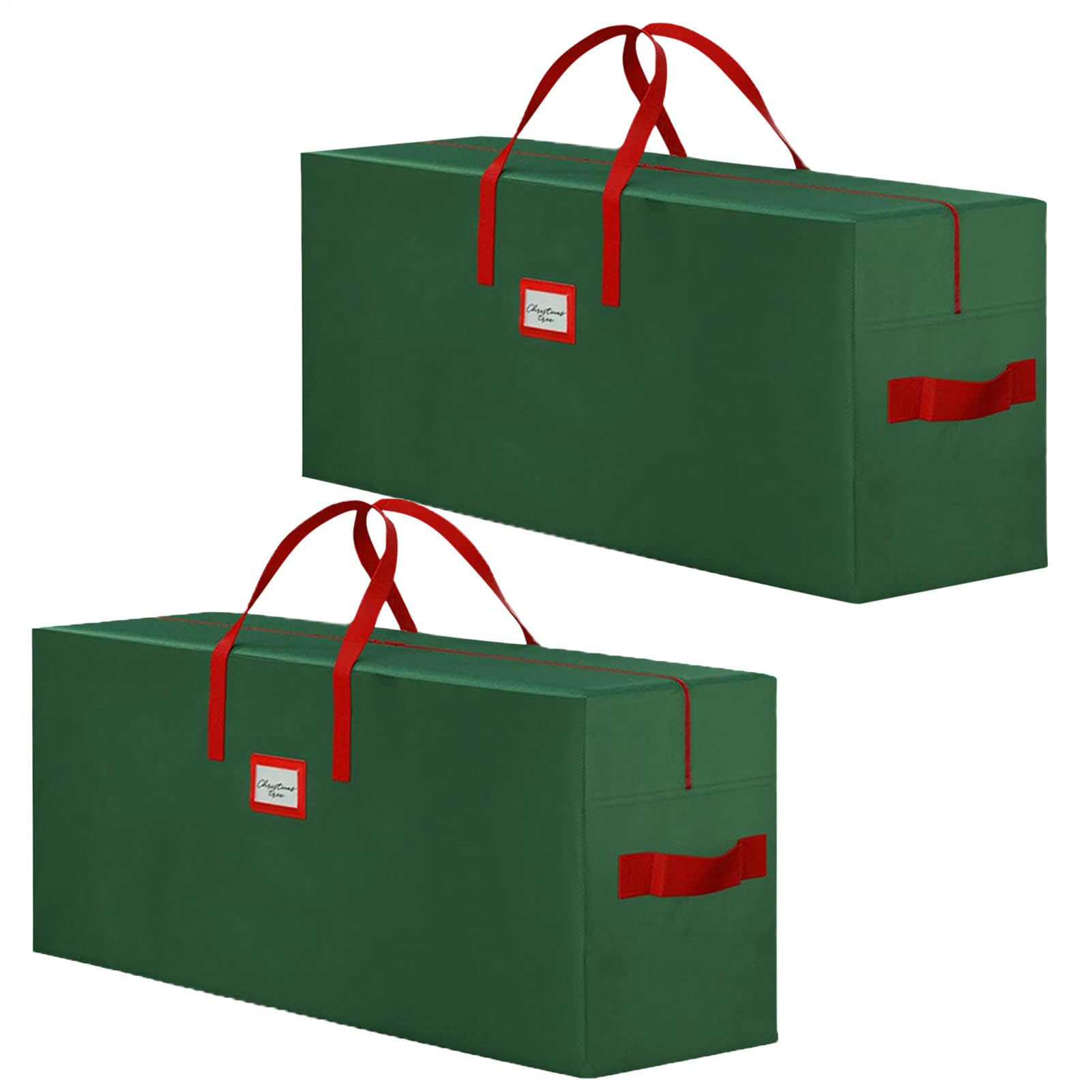 Lot de 2 sacs de rangement robustes pour sapin de Noël - Grand sac de | rangement pour arbres artificiels démontés jusqu'à 2,3 m - Poignées et fermeture éclair - Résistant aux déchirures -