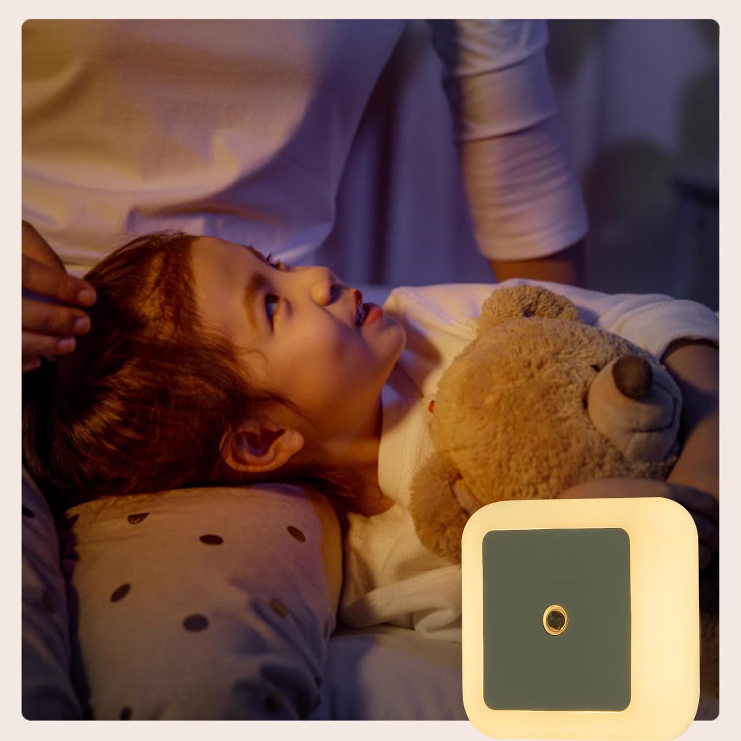 4Pcs LED Night Light 0 5W Smart Light Sensing Warm White Nightlight 65mm ABS Auto Sensor Bedroom Bathroom — view 8