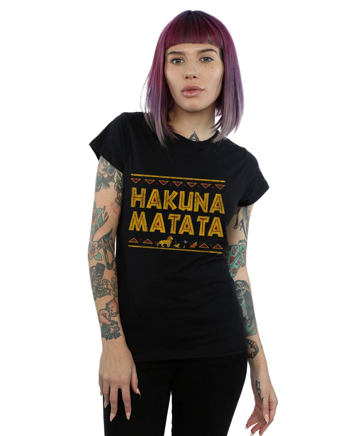 Disney Women's The Lion King Hakuna Matata T-Shirt Black Medium