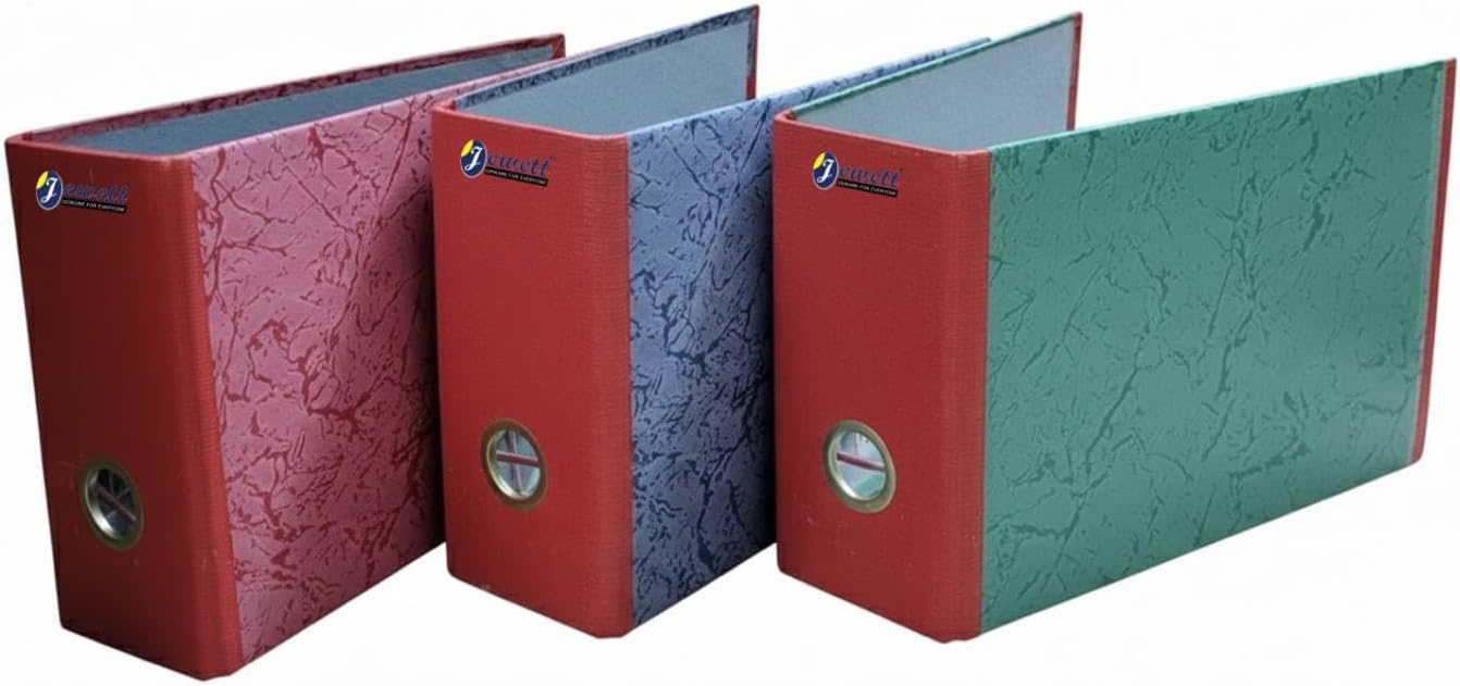 A5 Voucher Size Index File (Pack of 12) - 7 X 10 Inch 3 Inch Spine Lever Arch Box File (Multicolor) (Pack of 12)