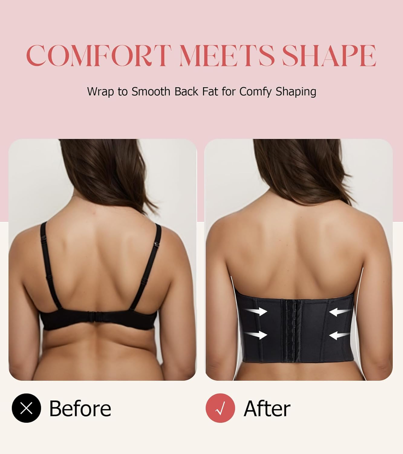 Lemorosy Women's Longline Strapless Bra Full Coverage Bustier Anti Slip Underwire Full Figure Plus Size Corset Top - Image 5