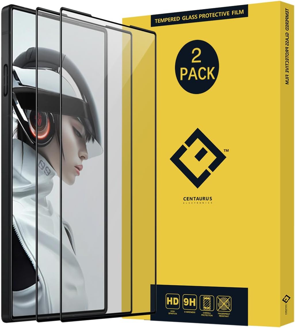 DUNSIHUI 2Pcs Red Magic 9 Pro Screen Protector, Full Coverage Silk Anti-Scratch 9H HD Clear No-Bubble Tempered Glass Screen Protector Protective Film For Z T E Nubia Red Magic 9 /9+ 6.8" Black