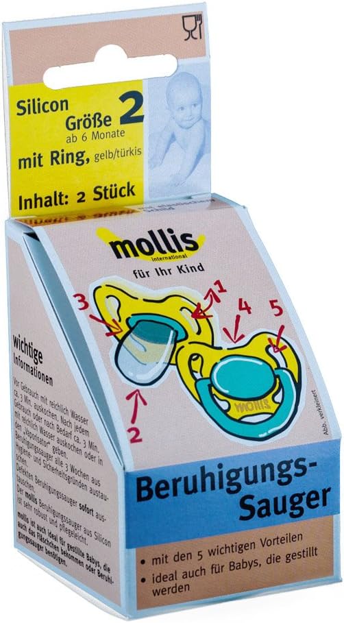 Mollis Soothing Dummy – Size 2 – Silicone With Ring from 6 Months Onwards