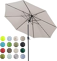 Vista 17 de Tempera 9 FT Patio Market Outdoor Table Umbrella with Auto Tilt and Crank, Large Sun Umbrella with Sturdy Pole & Fade Resistant Canopy, Easy to Set