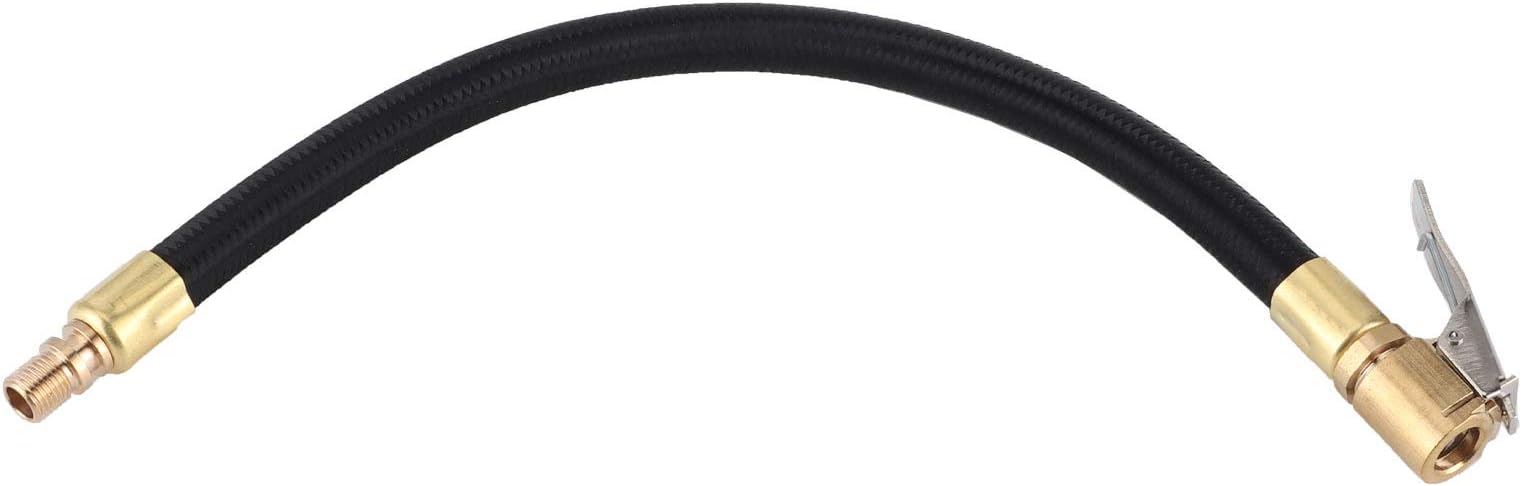 Buachois Tire Inflator Hose Adapter,23.62inch Tire Inflator Extension Tube,Locking Tire Chuck with Rubber Hose,Air Compressor Accessories,Quick Inflation Clip Connector,for Car Motorcycle