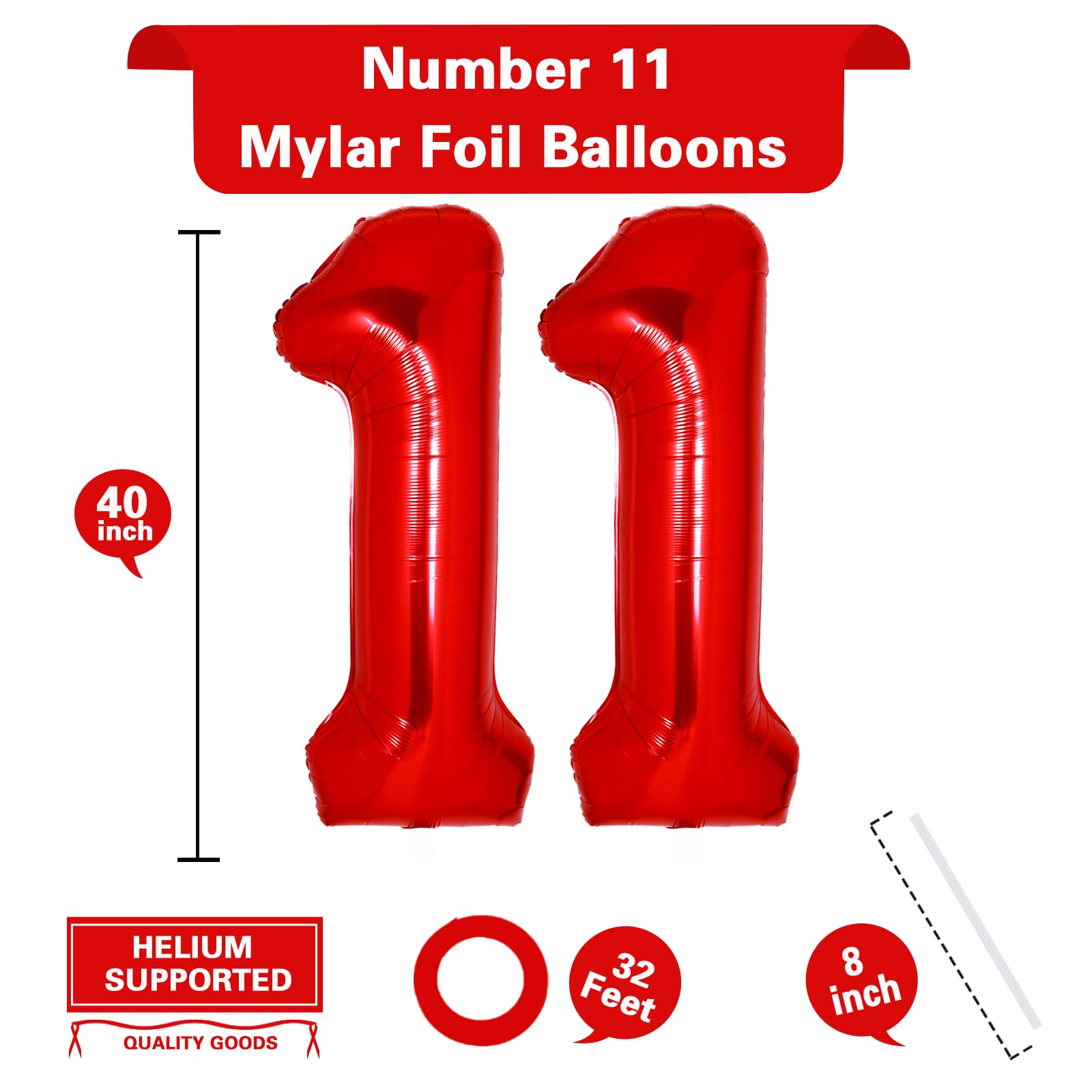 風船ページ Amazon | 数字 バルーン レッド - 11 | 風船・バルーン | おもちゃ