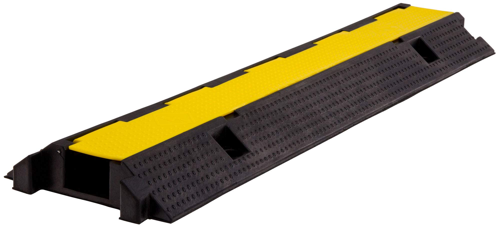 6X Pronomic Protector 1-100L Kabelbrücke 1-Kanal mit Steckverbindung 100 x 26 x 7 cm - Kabelkanal aus Kunststoff für Veranstaltungen - Kabel Überfahrschutz für Boden - Schwarz/Gelb