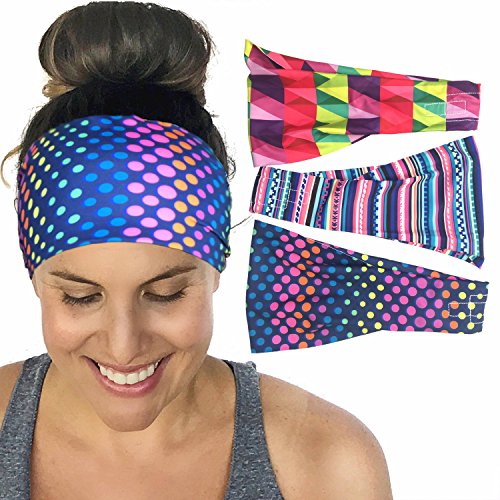 Yoga Headband Workout Wicking Fitness Sweat Bands Noslip Headbands Boho Running Sports Exercise Basketball Gym for Women Men