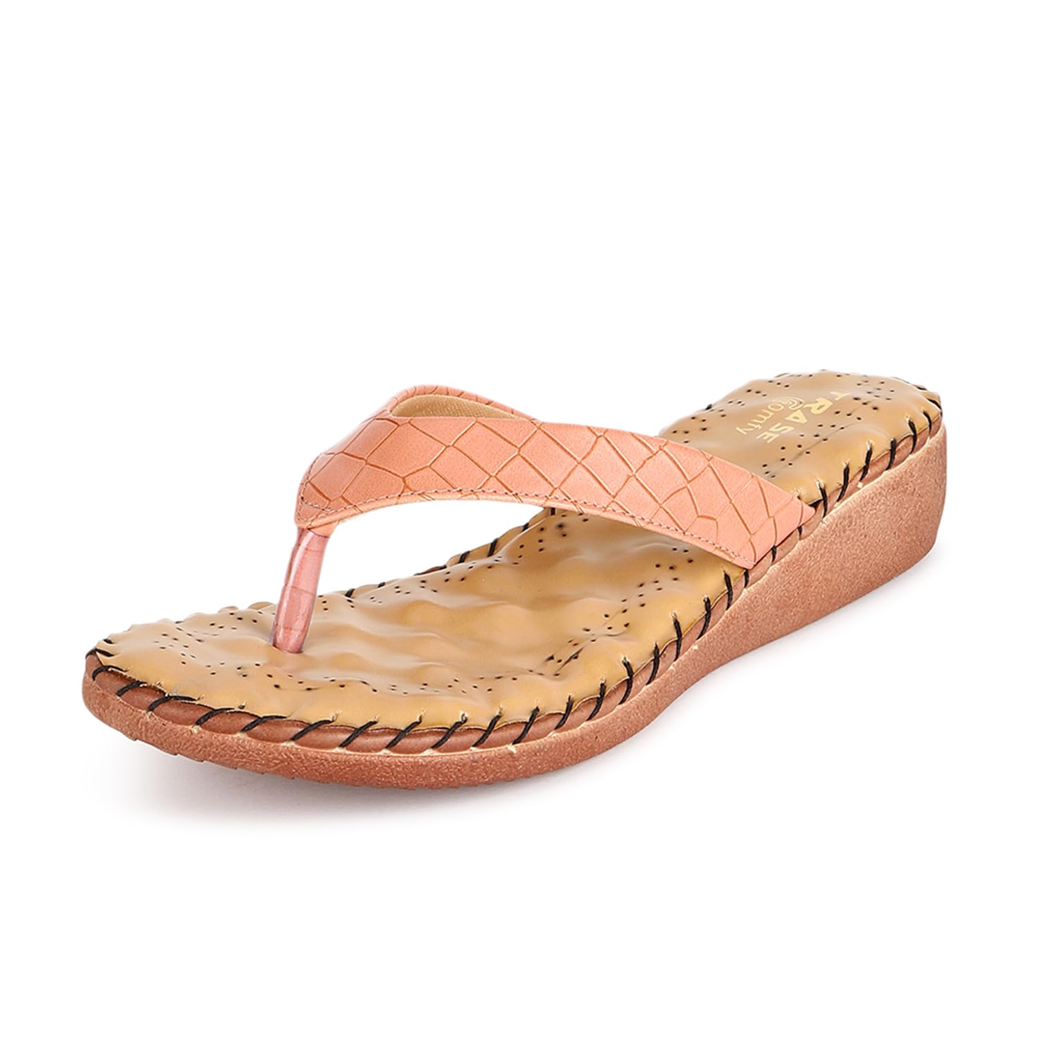 TRASE Womens Ortho Slippers | Doctor Ortho Comfortable Chappal for Women & Girls | Light weight, Soft Footbed, Comfortable & Stylish | Diabetic & Orthopedic Footwear-44082, Peach, 6 UK (B0D47KLRWL) Amazon Price History, Amazon Price Tracker