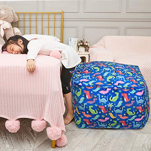 Play Tailor Dinosaur Stuffed Animal Storage Bean Bag Chair Cover 24x24 Inch Large Super Soft Warm Fleece Dinosaur Beanbag Cover - Thumbnail 7