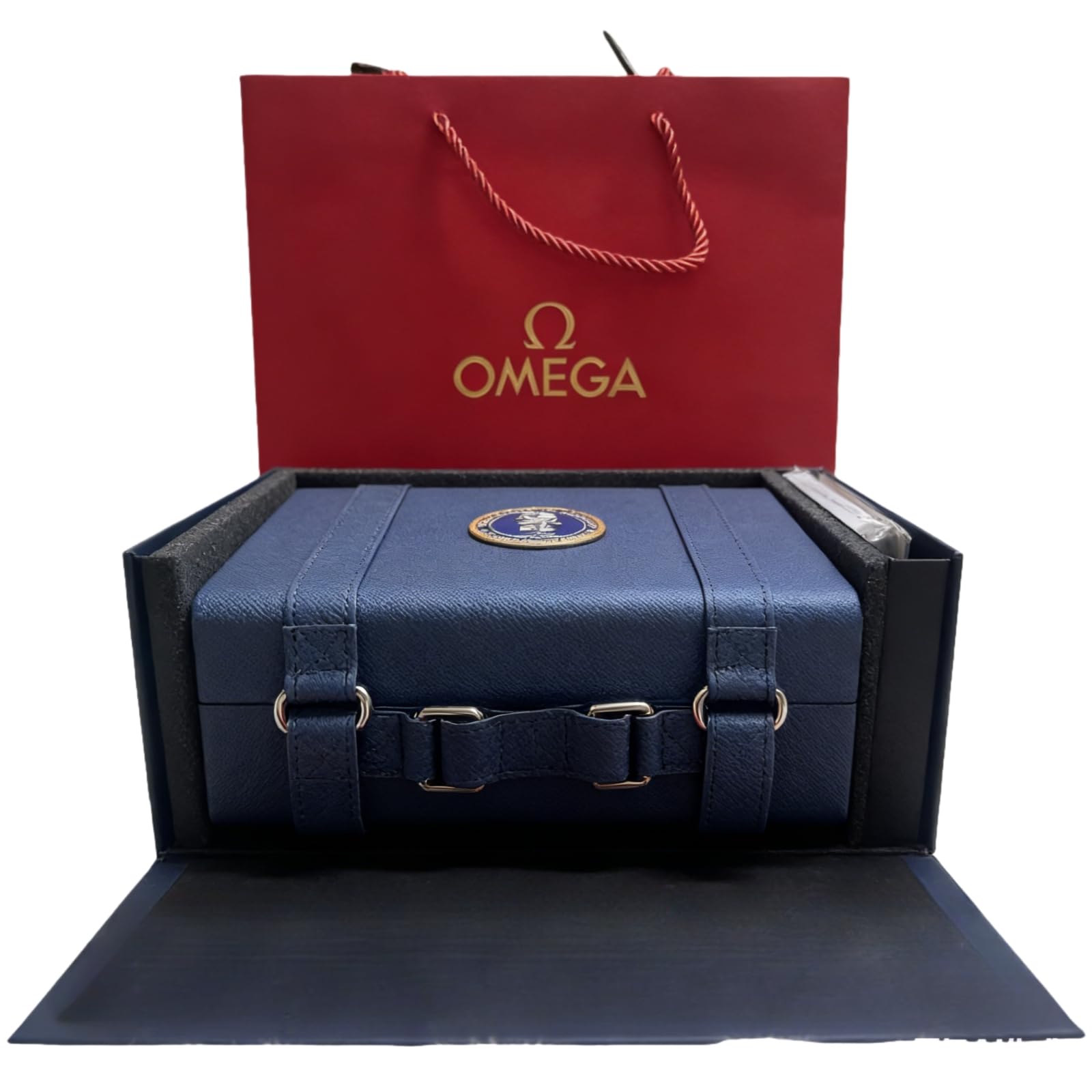 Blu Nylon Tessuto Scatola Orologio Viaggio Custodia Tessile Esterno Cinturino Fibbia Chiusura Conservazione Organizzatore Uomo Accessori per OMEGA