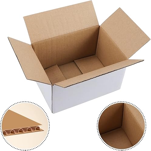 Miniatura 3 de Hoikwo Juego de 25 cajas de envío pequeñas blancas de 7 x 5 x 4 pulgadas, cajas de cartón resistentes para pequeñas empresas para envíos de embalaje