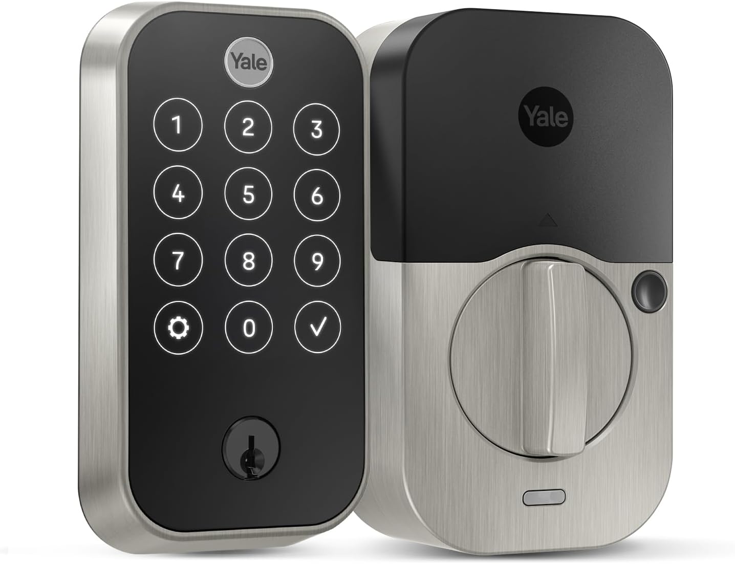 Assure Lock 2 Touch Deadbolt, Satin Nickel Keyed Smart Entry Door Lock with Bluetooth Connected Touchscreen Keypad and Fingerprint Scanner for Code Entry (No Wi-Fi), YRD420-F-BLE-619