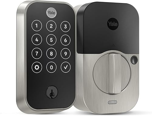 Yale Assure Lock 2 Touch (nuevo) - Cerradura de puerta de huellas dactilares en níquel satinado - Desbloquea con tu código o tu huella digital -
