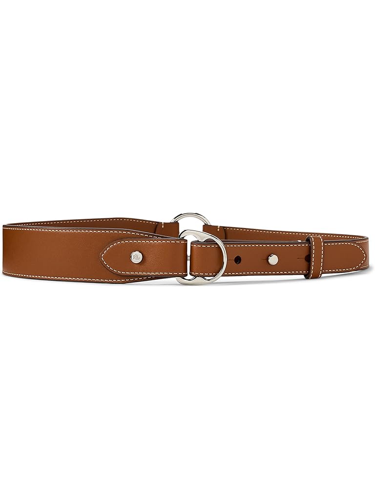 Tan Lauren Ralph Lauren Equestrian D-Ring Leather Belt