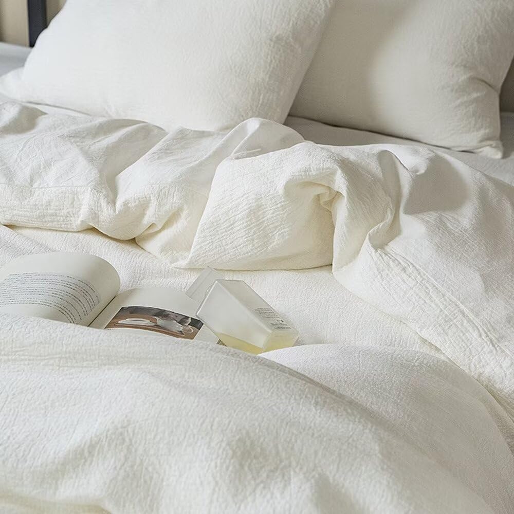 Parure de lit simple decoration d'interieur blanche S01 pour sublimer la chambre