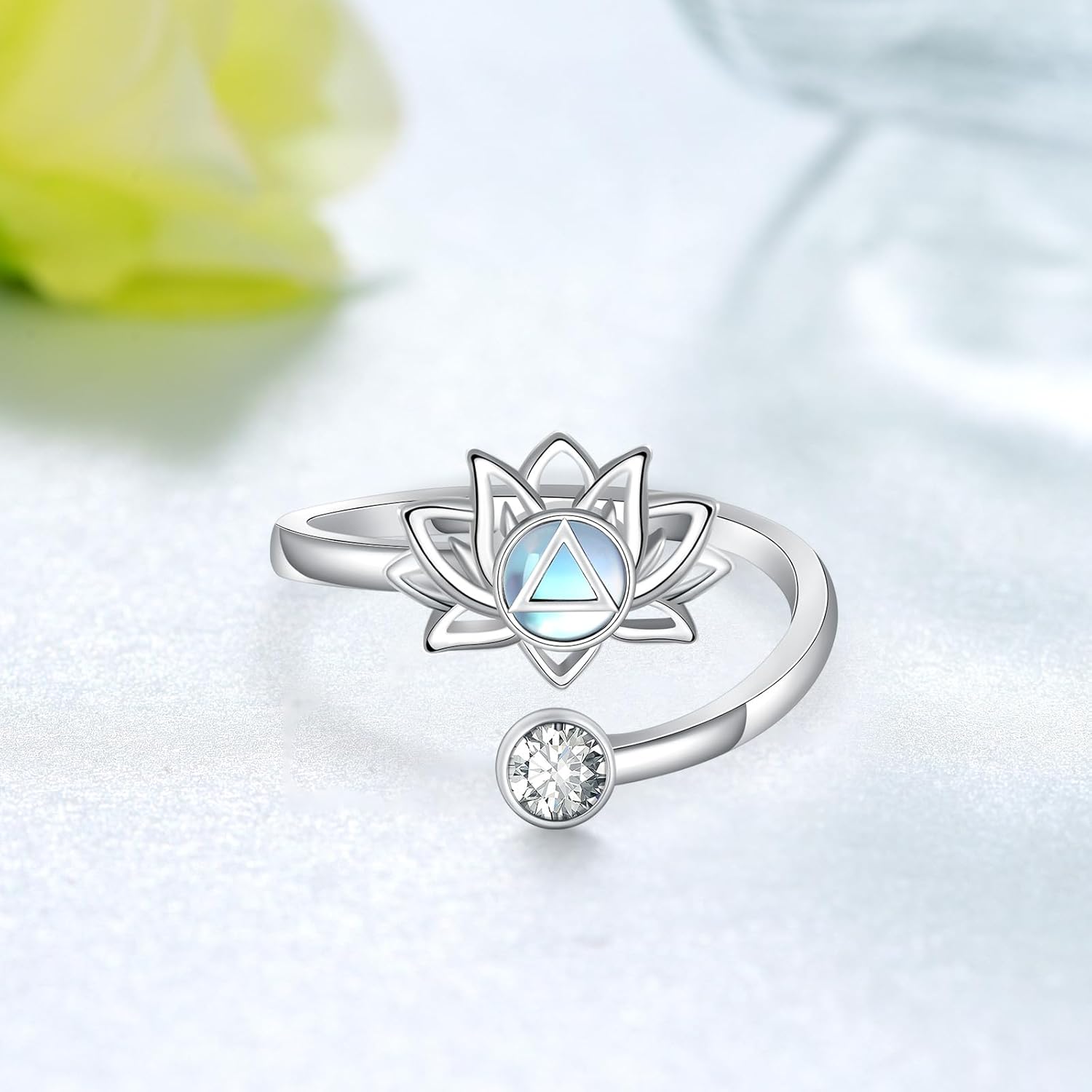 Lotus Sobriety Gifts for Women - 925 Sterling Silver Alcoholics Anonymous Recovery Symbol AA Sobriety Jewelry - Image 2